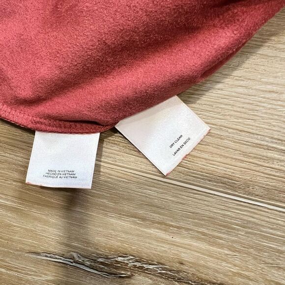 ANNE KLEIN Faux Suede Autumn Rose Long Sleeve Mini Dress Size Large - Picture 8 of 11